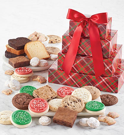 Classic Plaid Bakery Gift Tower